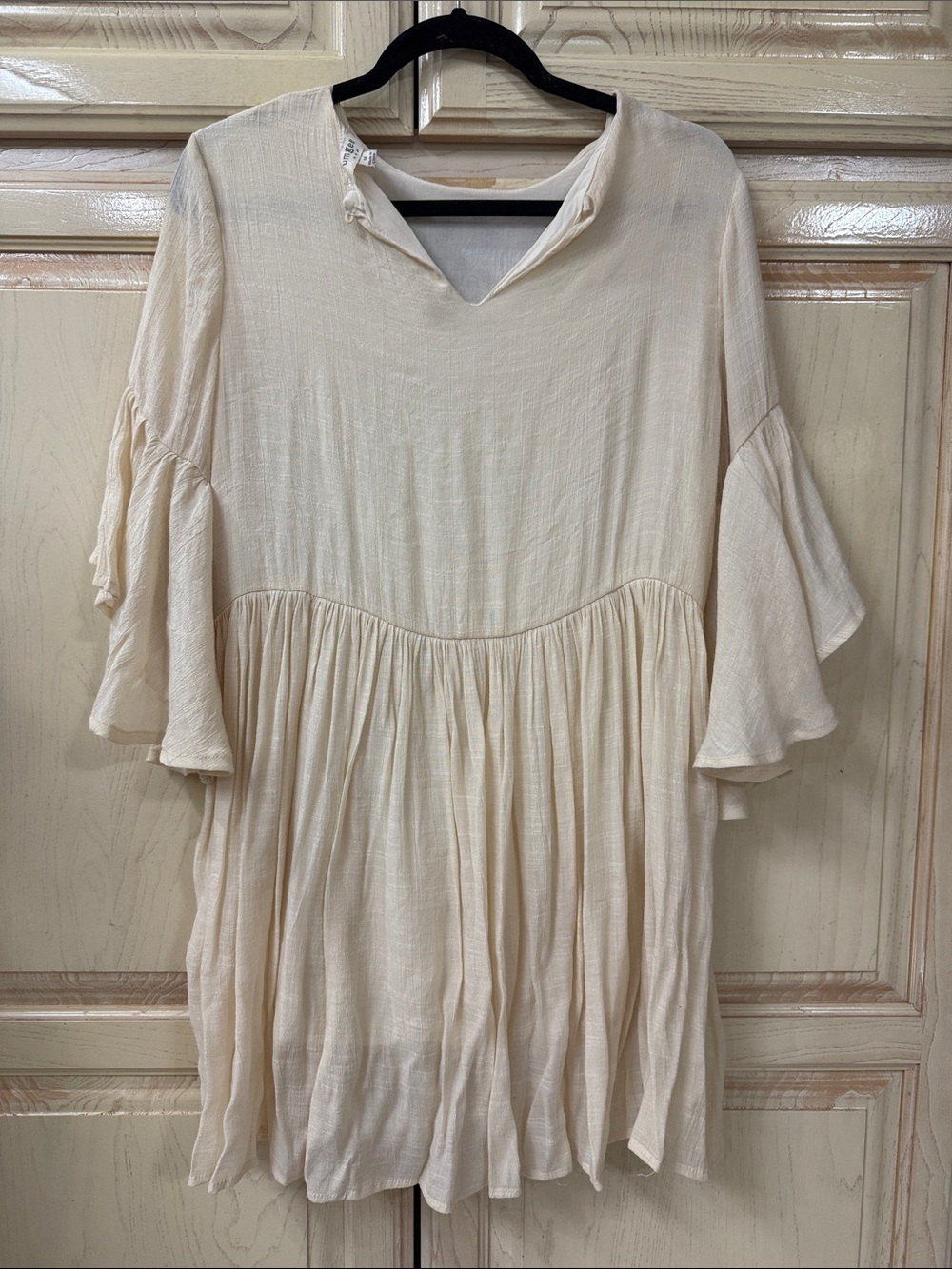 Umgee Cream Mini Dress with Multicolor Floral Embroidery - Picture 2 of 4